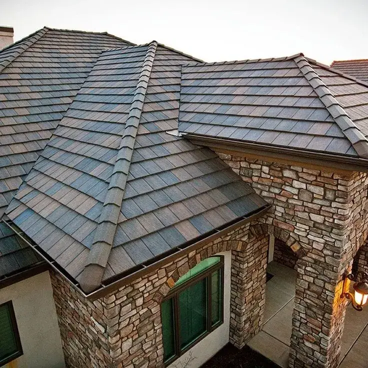 Saint Gobain premium asphalt roofing shingles on a modern home